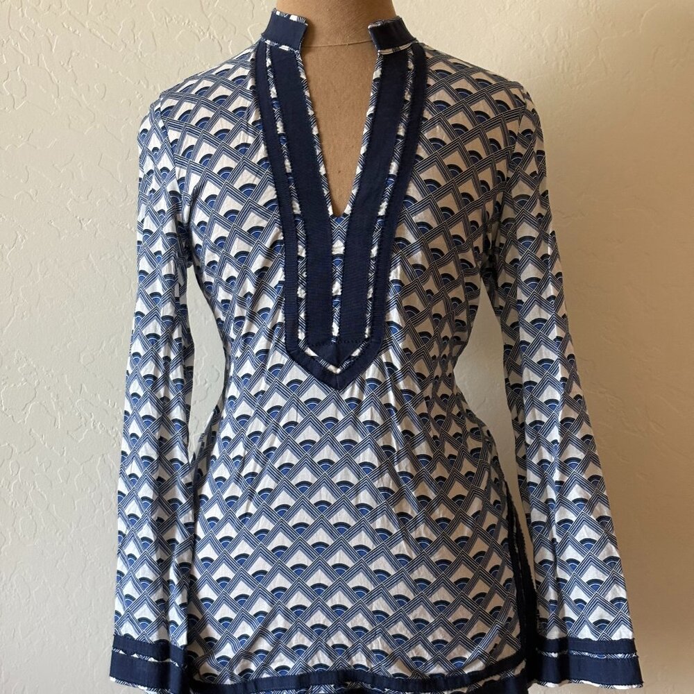 Cynthia Rowley Tunic. Size S. Blue/Beige/Gray.